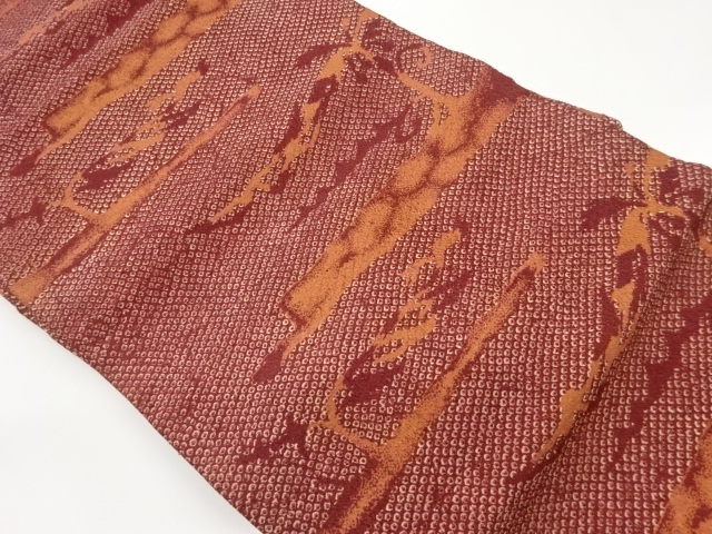 抽象横段に鹿の子模様名古屋帯